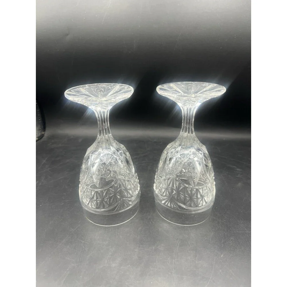 Crystal D’Arques D’Adriana Luna Wine Water Goblets Set of 2 Clear 6.25” Vintage